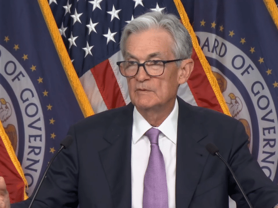 Jerome Powell addressing the Press